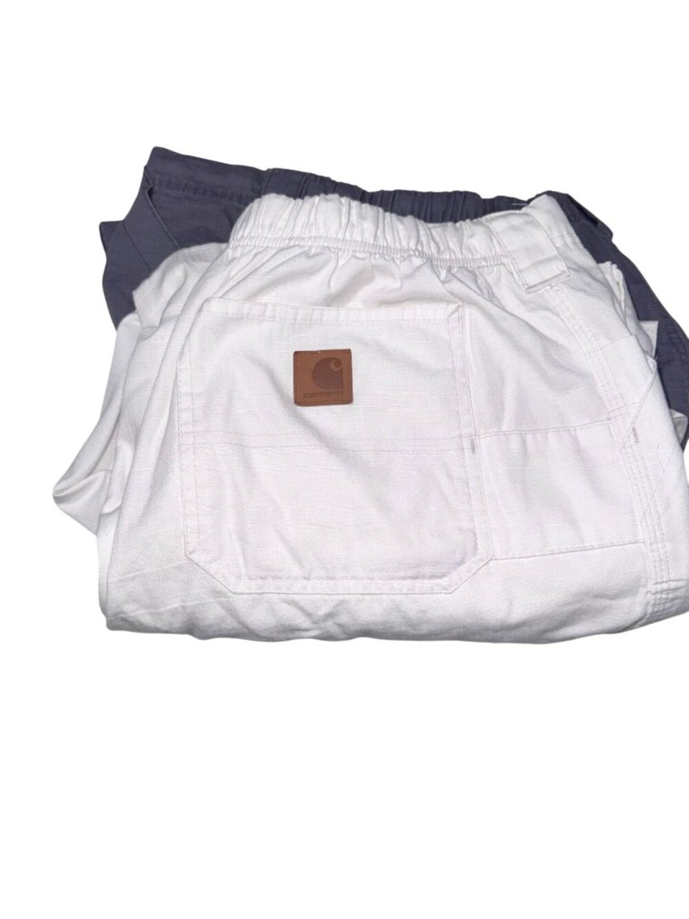 Carhartt Womens Cargo Work Pants Relaxed Fit White & Gray Cotton Blend 18" Waist